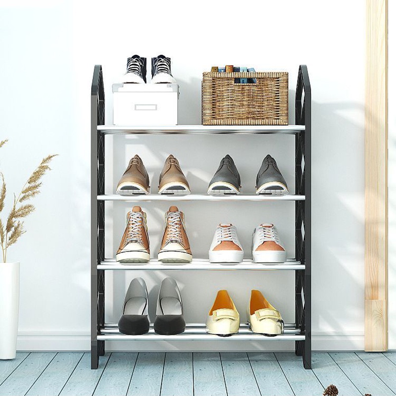 【COD】X-shaped Multi-level Simple Storage Shoes Rack 4 Layers Home Kids ...