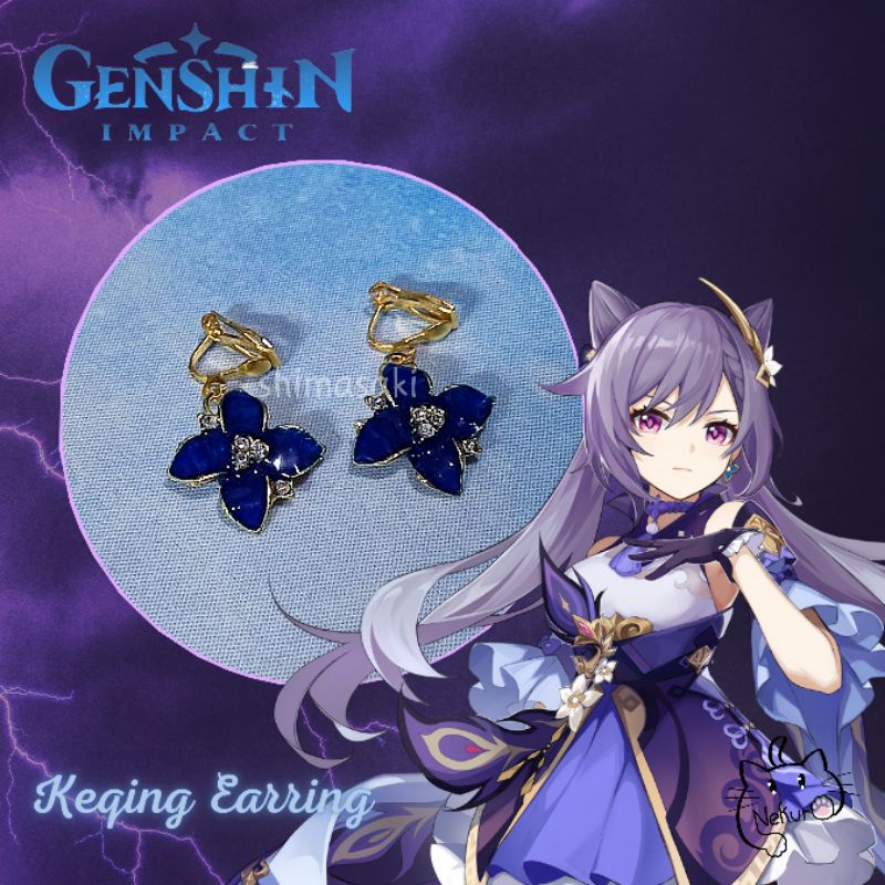 Genshin IMPACT Earrings Accessories, Hair Clips Keqing Genshin