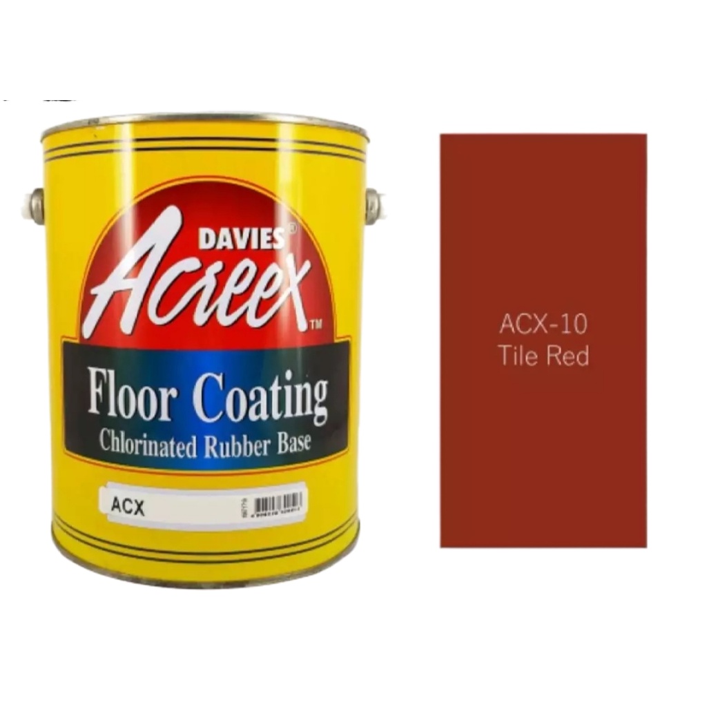 Davies Acreex Rubberized Floor Coating Paint Tile Red 1 Gallon ( Limit Your Order 4 Gallon Max
