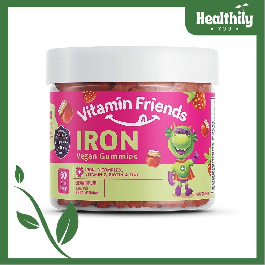 Healthily You Vitamin Friends, Iron Vegan Gummies, Strawberry, 60