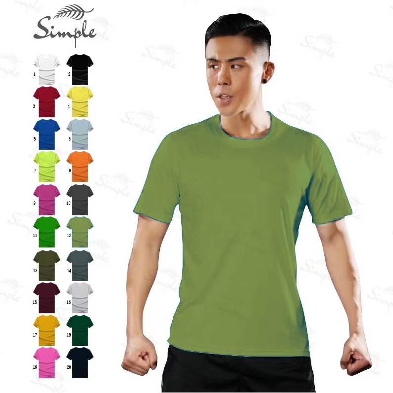 SIMPLE ACTIVE drifit t shirt Unisex OLIVE GREEN color round neck T shirt