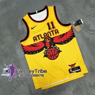 Trae Young Atlanta Hawks City Edition 2021-22 Player Edition Embroidered Yellow  Jersey