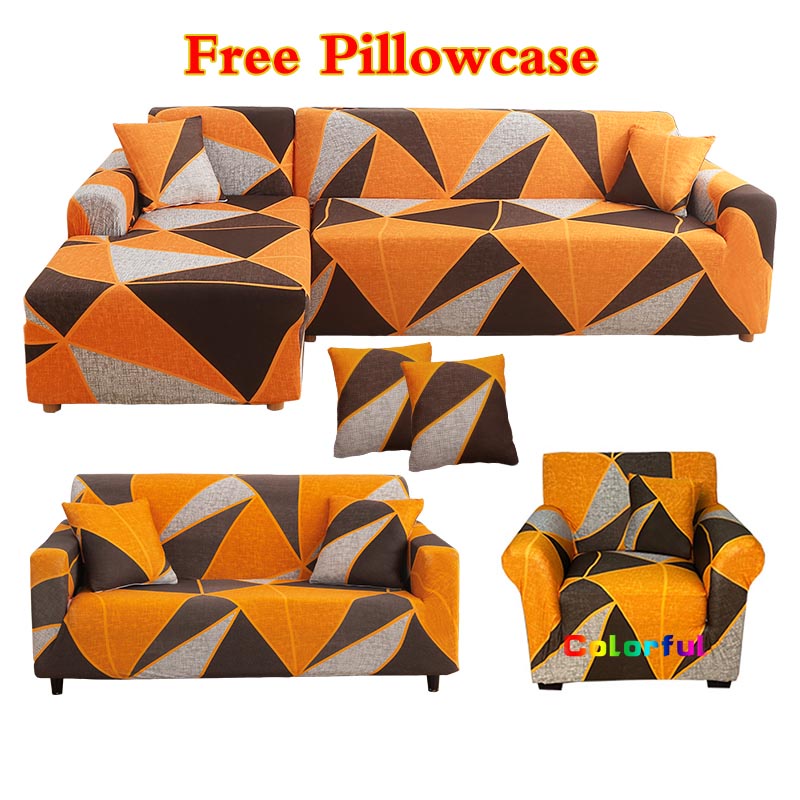 Orange Color Sofa Cover 1/2/3/4 Seater Sofa Cover L Shape Sofa Cover
