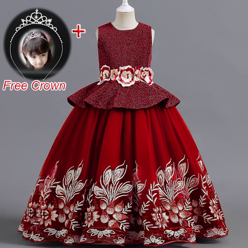 Puffy Dress for Kids Wedding Flower Girls Dress Piano Princess Long Formal  Gown Terno for Kids Girls 10 Years Old Birthday Christmas Party Fashion  Dress with Freebie Crown | Shopee Philippines