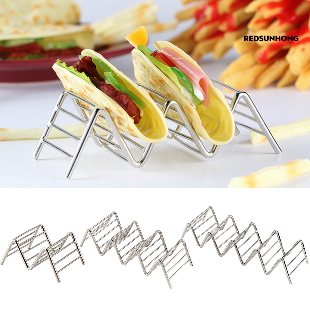 COD Hard Wave Stainless Steel Mexican Food Rack Stand Shell Taco Holder ...