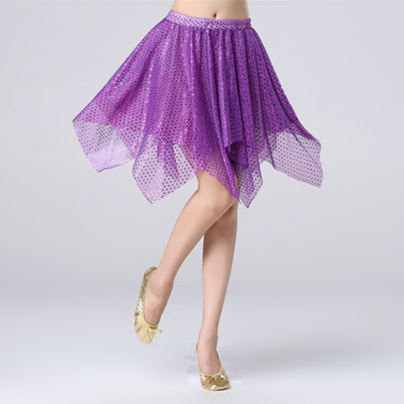 Women's performance dance costume skirt sequined shiny skirt Latin
