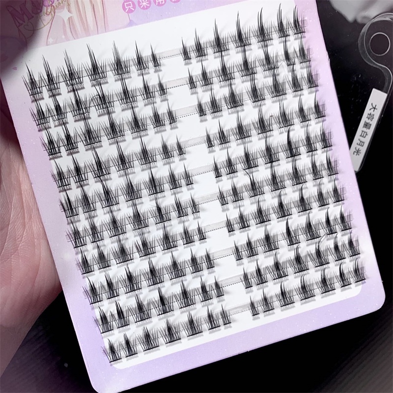 10 Rows Large Capacity Thick Natural Manga False Eyelashes Segmented ...