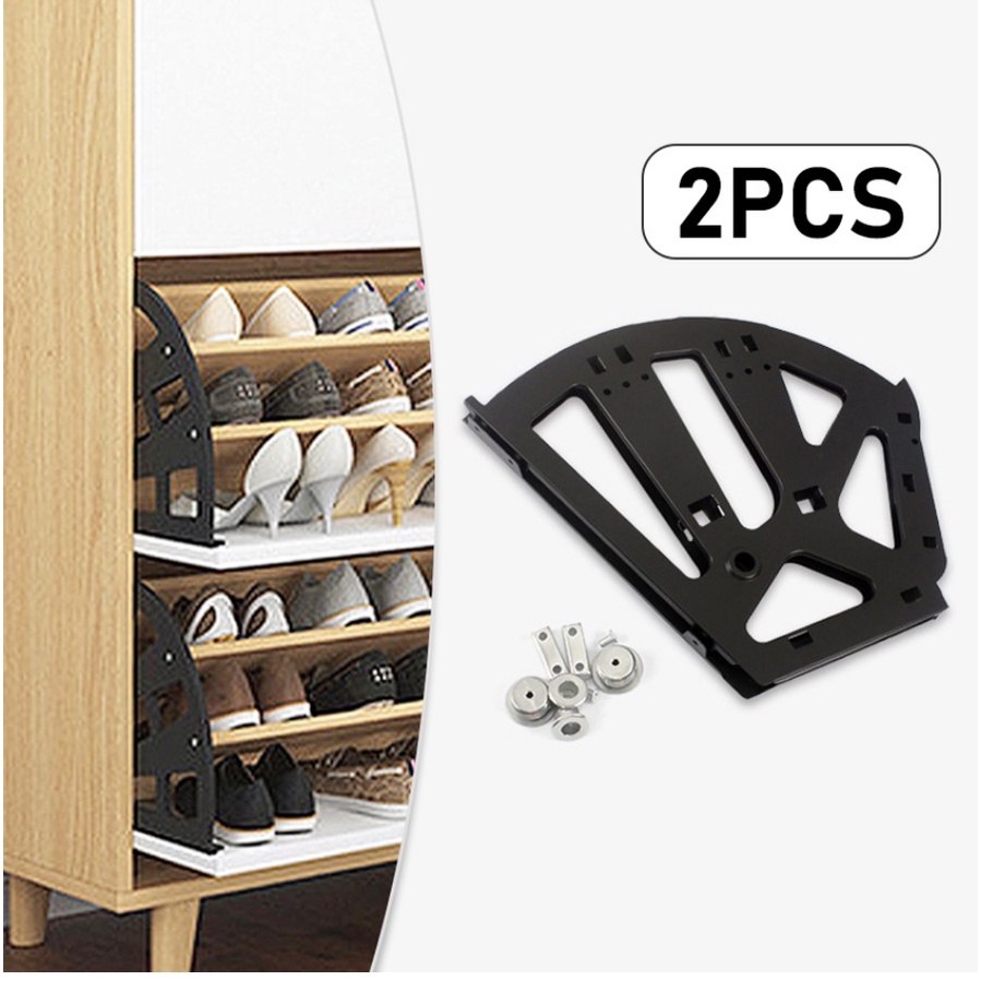 2Pcs Shoe Hinges Stainless Steel 304 Shoe Rack Shelf Flip Rack