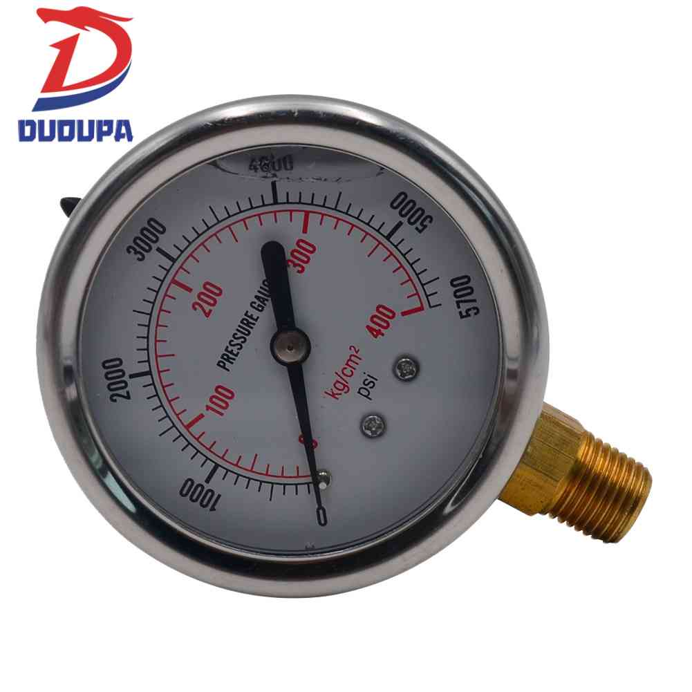 Oil Pressure Gauge 0-5000PSI Hydraulic Oil Pressure Gauge Automobile ...