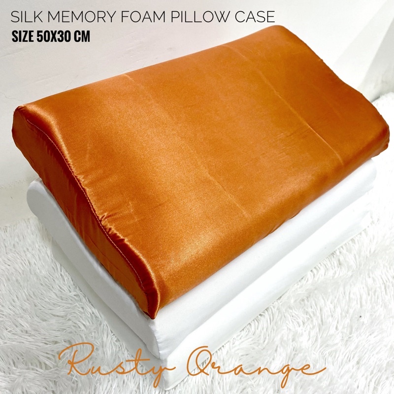 MEMORY FOAM SILK pillowcase 50x30cm Printed Latex Pillow case Shopee