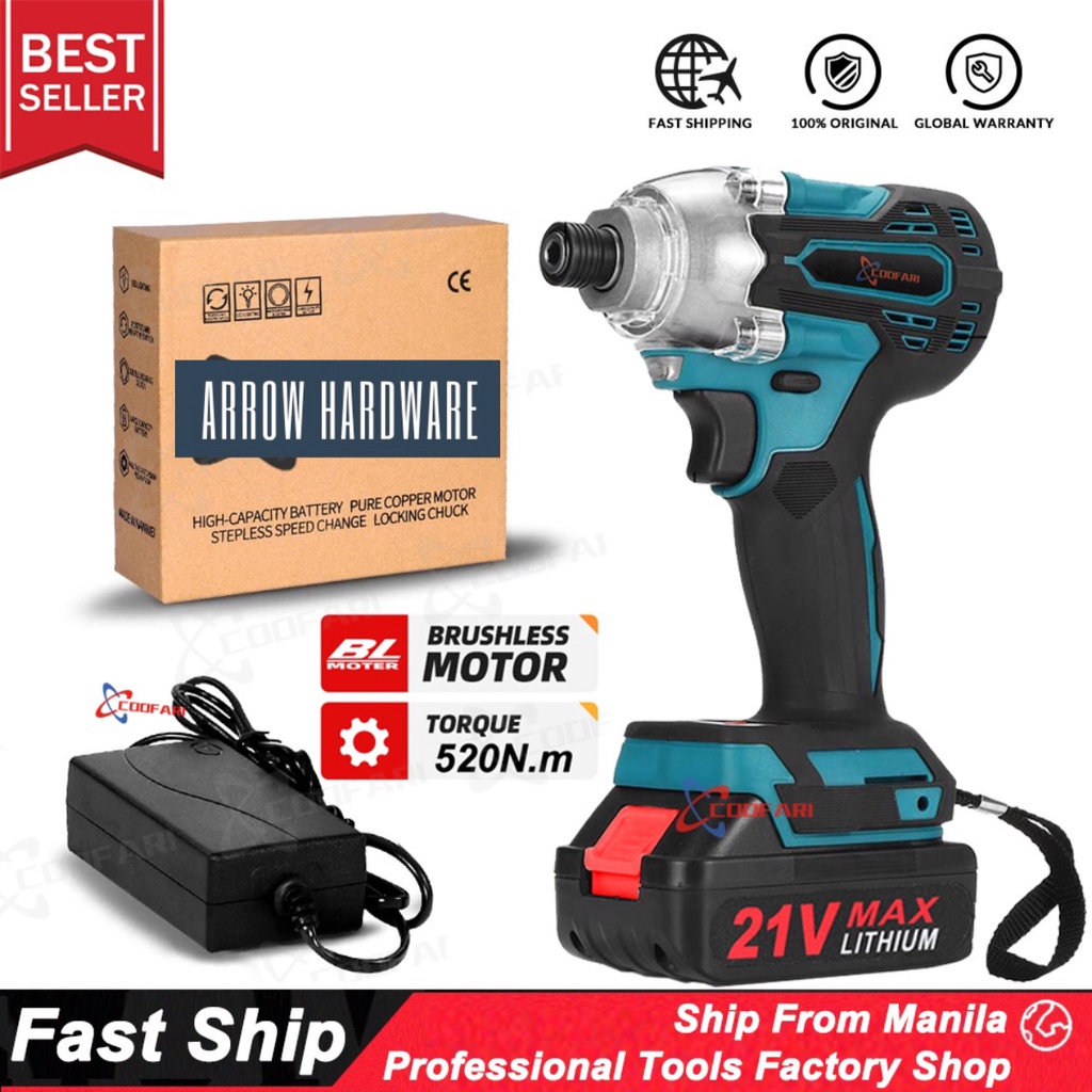Bat Cordless Electric Impact brushless Wrench Screwdriver Power Tool 1/ ...