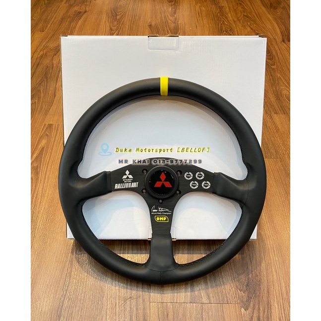 OMP Ralliart Tommi Makinen Sport Steering Wheel Leather Flat TME WRC ...