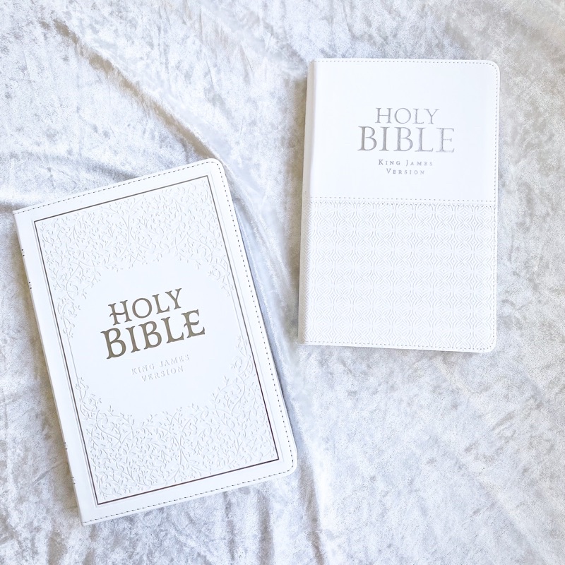 White Bible or Wedding Bible KJV Holy Bible, Standard Size, Faux ...