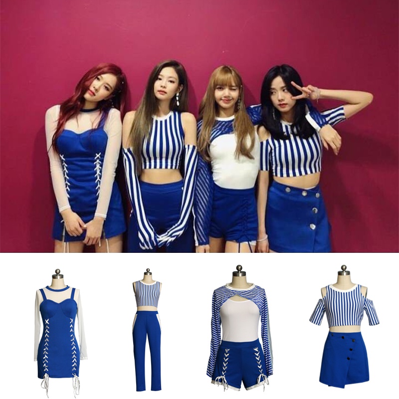 Korean Blackpink Womens Singing Dancing Stage Performance Outfit 2pcs Set Jazz Hip Hop 8900