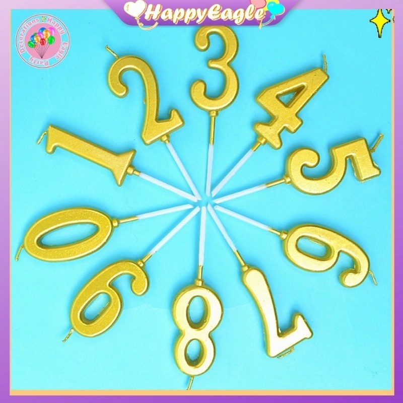 Birthday Candles for Cakes Gold Number Candle 09 Birthday Party golden