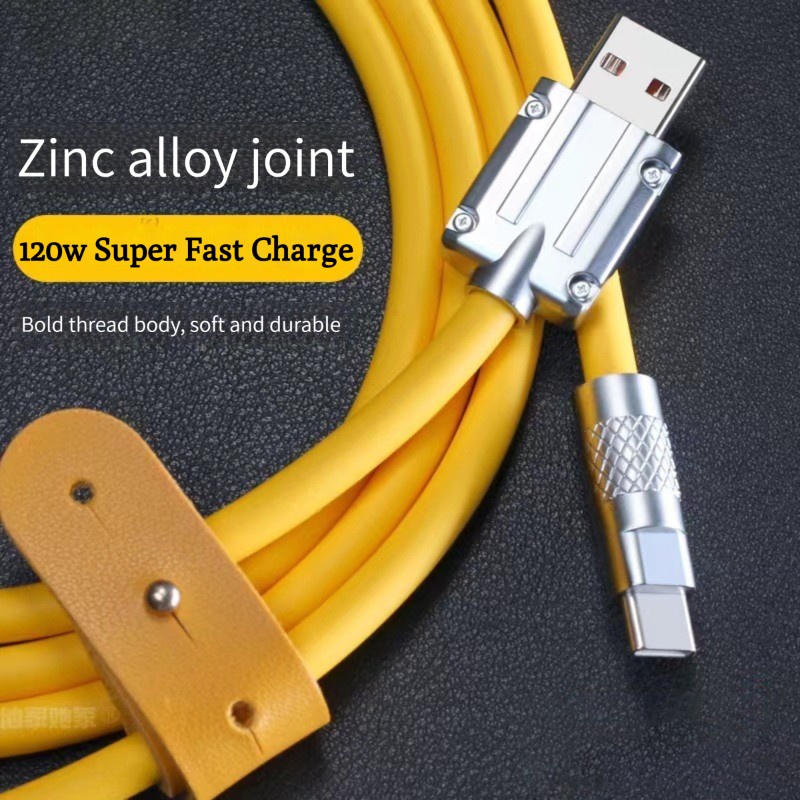 120W 6A Super Fast Charge Type C Liquid Silicone Cable Quick Charge USB