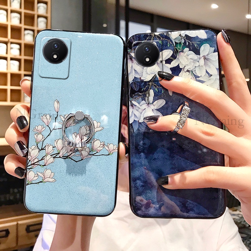 Phone Case for Vivo Y02t Y02 4G 2022 Soft Glitter Flower Series Stylish ...