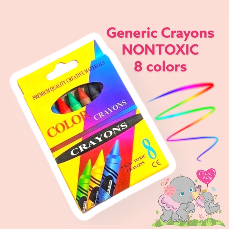 School Supplies Generic Crayons 8 Colors Assorted NonToxic Color
