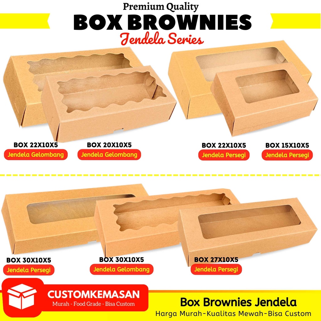 Window Brownie Box / Brownie Box / Cake Box / Brownie Packaging ...