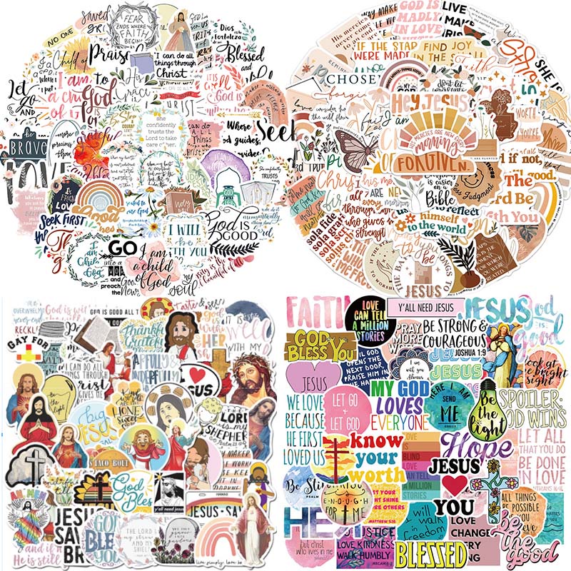 250pcs Jesus Christian Stickers Faith Wisdom Words Decals Religious ...