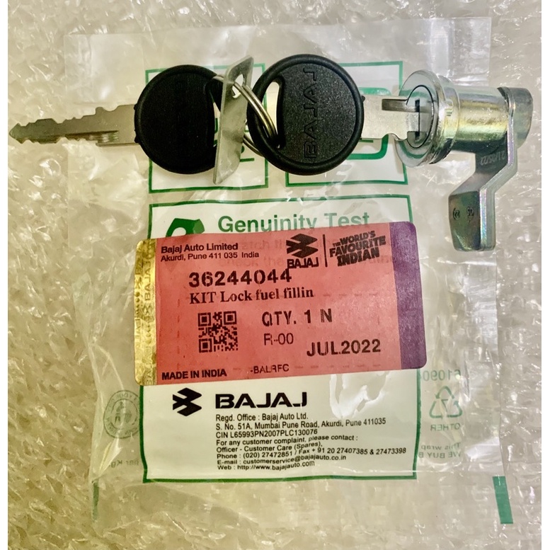 BAJAJ RE KIT LOCK FUEL FILLING DOOR GENUINE Shopee Philippines