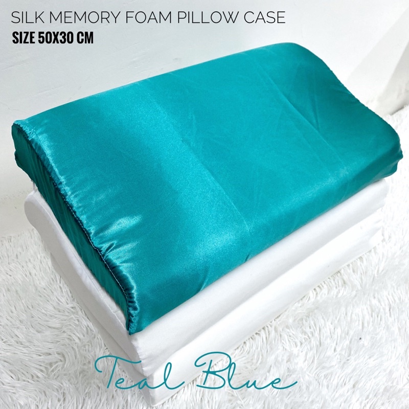 MEMORY FOAM SILK pillowcase 50x30cm Printed Latex Pillow case Shopee