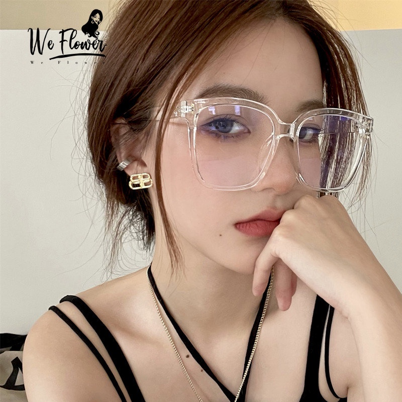 We Flower Large Transparent Square Frame Eyeglasses For Women Shopee