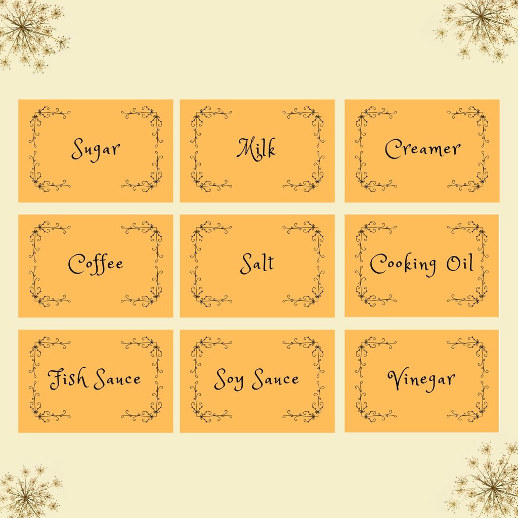 Condiments Label Sticker Aesthetics (Waterproof) Shopee Philippines