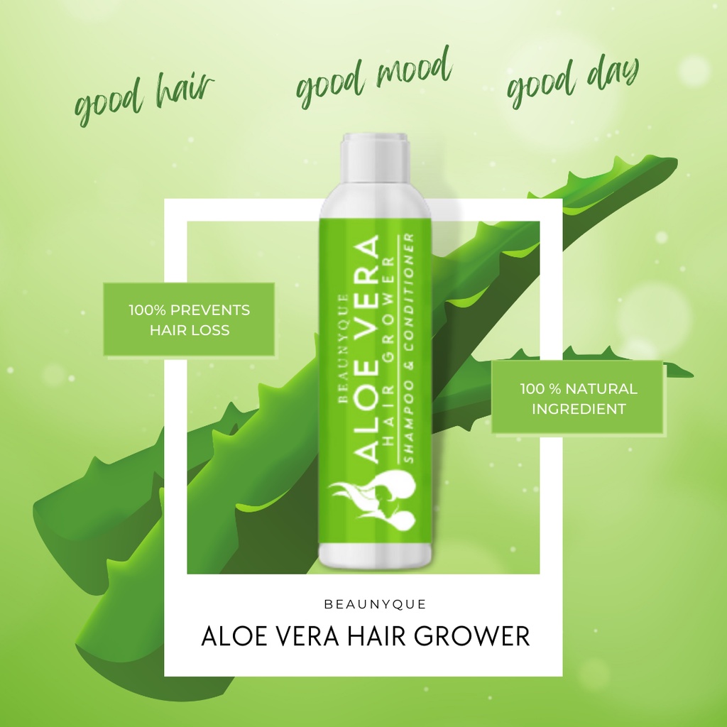 Aloe Vera Hair Grower Shampoo & Conditioner Organic 250mL w/ Castor Oil for Men & Women Hair