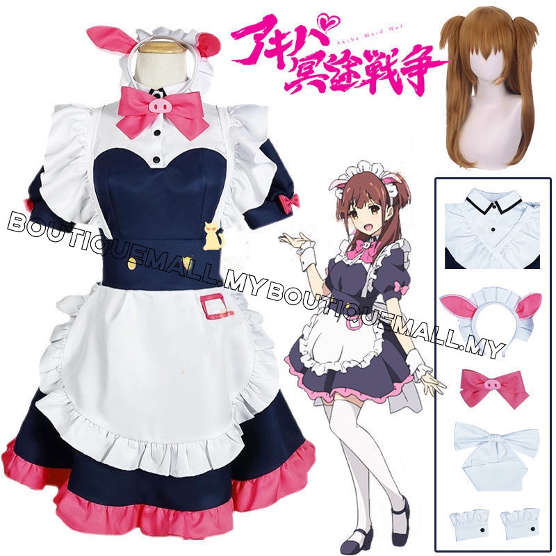 Mannen Ranko Cosplay Dress Cute Costume Full Set Akiba Maid War Anime Role Mannen Ranko Costume For Women Girls