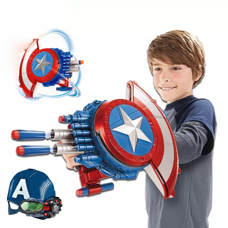 Marvel Captain America Shield Figure Toy Launcher Shooting Boy Kids ...