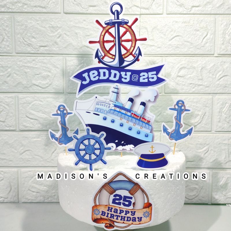 Nautical complete cake cheapest topper