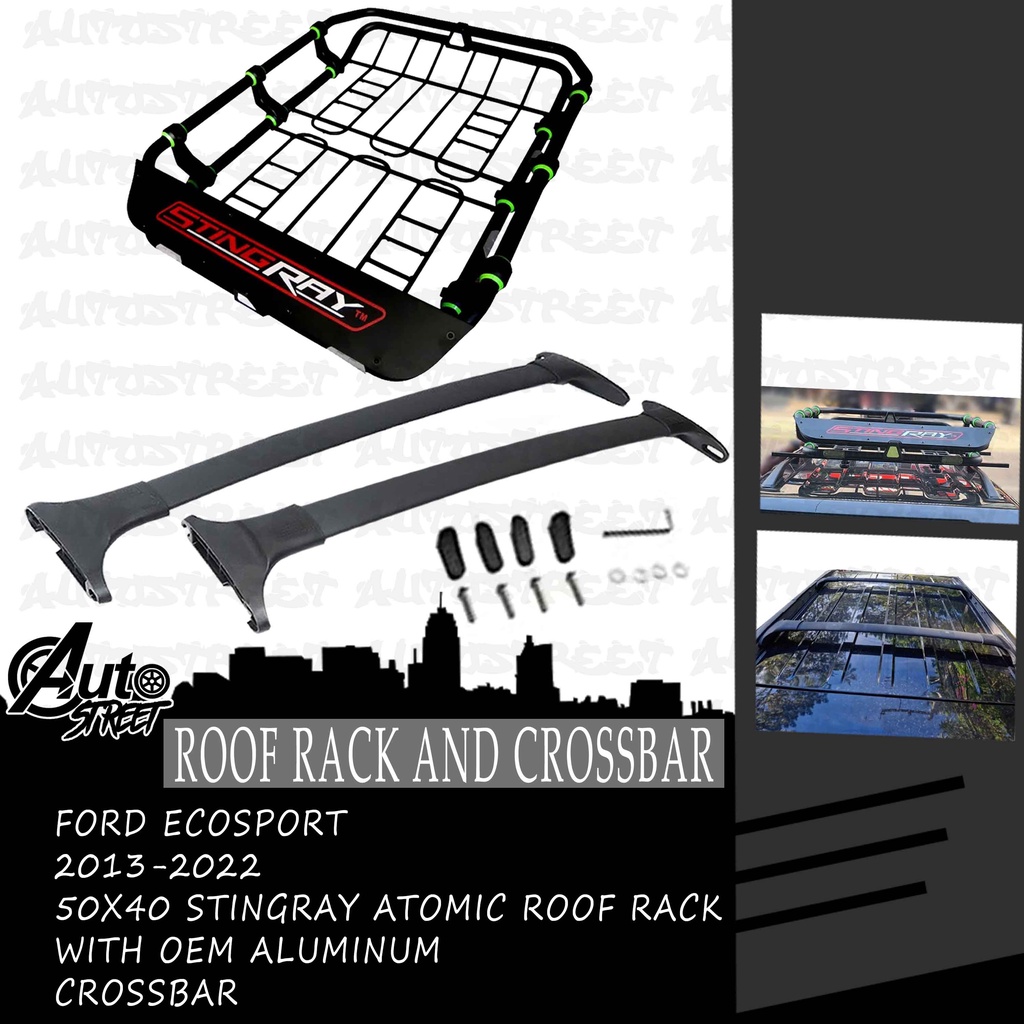 Ford Ecosport 2013-2022 Roof Rack 50x40 (Black) STINGRAY ATOMIC Bundle ...