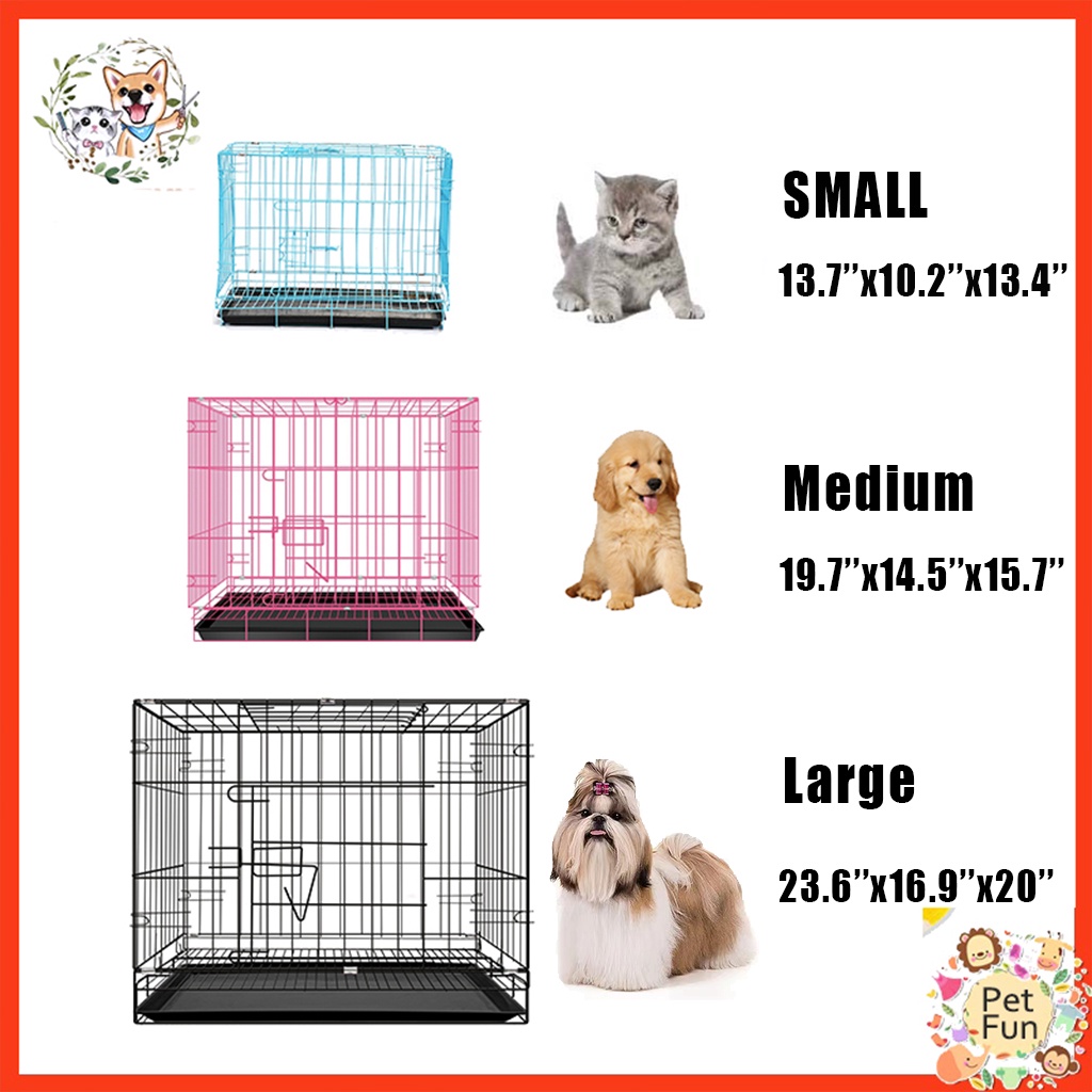 XXL Cage For Dog, Pet house Collapsible Stainless Cage With Poop Tray For Pet Foldable Rabbit
