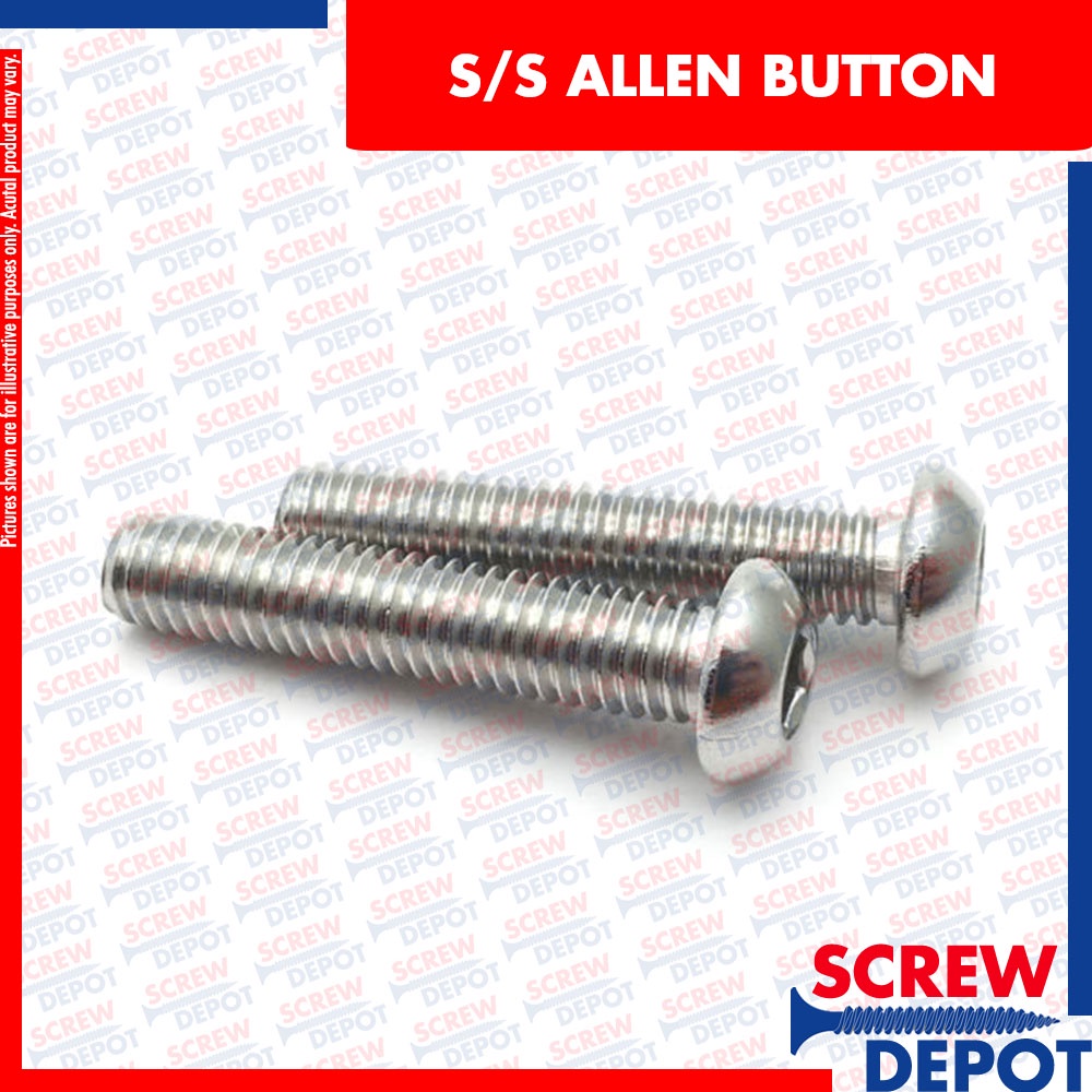 1PC M10 (10MM) SS Allen Button / Socket Button / Stainless Allen ...