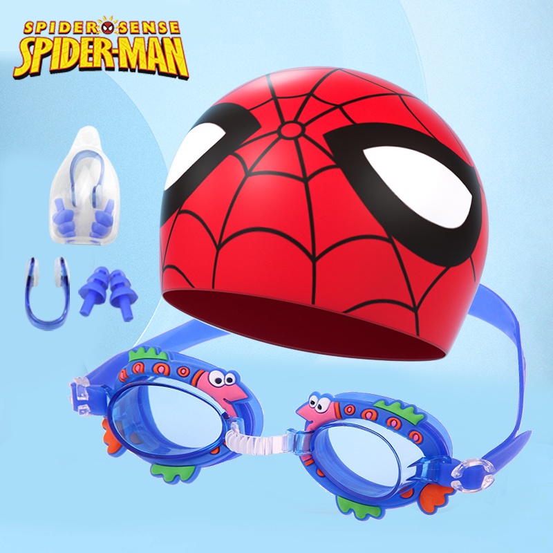 Spider man Cartoon Swimming Cap Children Silicone Kids Swimming Pool ...