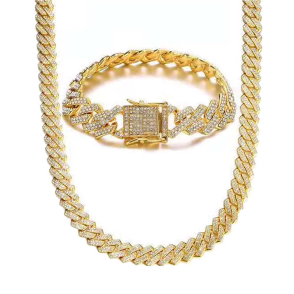 16MM Baguette Diamond Cuban Choker Hip Hop Cuban Miami Chain for Men