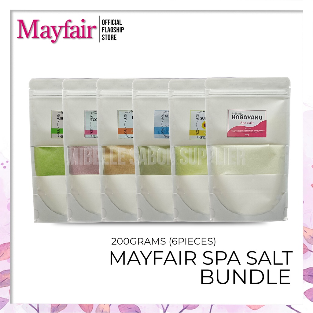 Mayfair Spa Salt Bundle 200g 6 pcs Kojic Cocoberry Sunflower Glutamilk