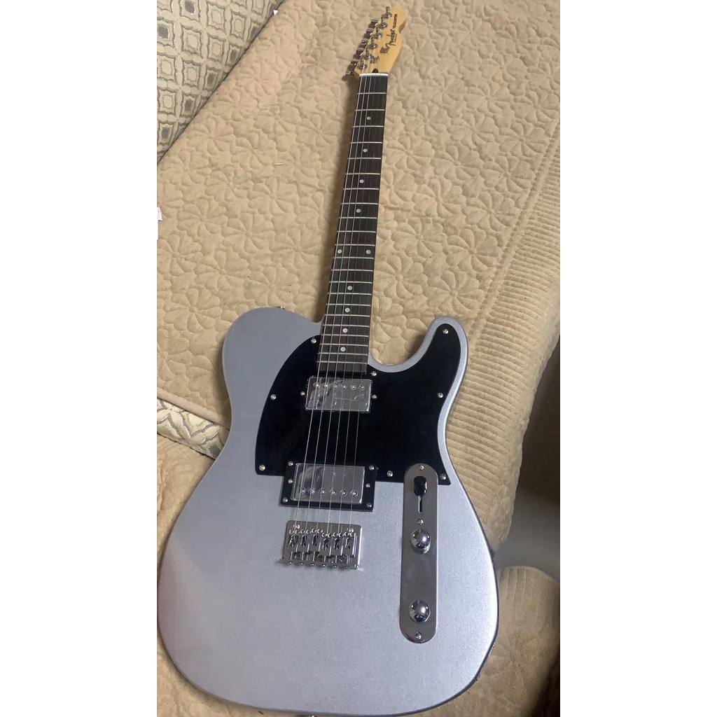 Classic Fender Telecaster Silver Body Electric Guitar 2 Chrome ...