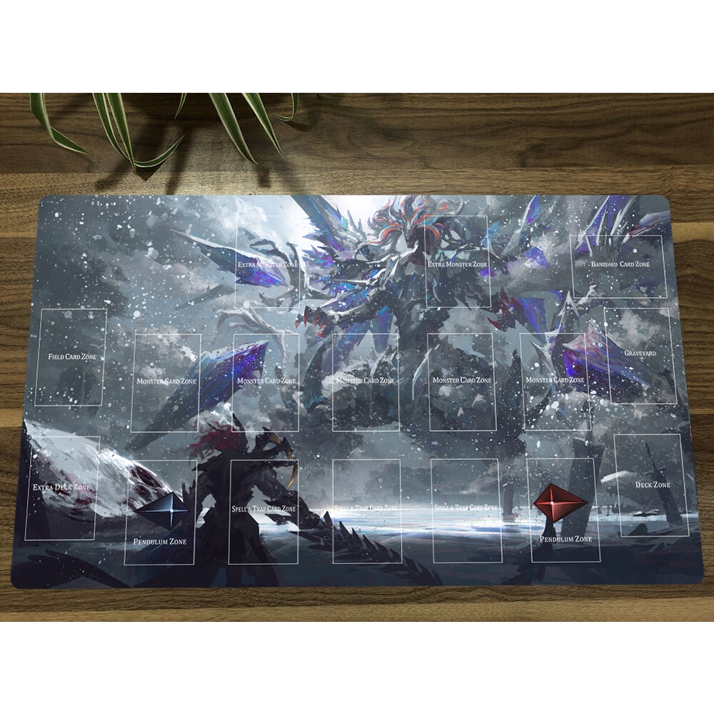 YMILOHOGI Tapete de juego con zonas Exosister TCG CCG OCG Trading Card Game Mat 600 x 350 mm