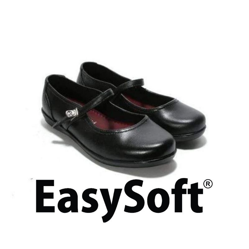 World Balance Easy Soft MARSHA Girl's Black School Shoes Shopee