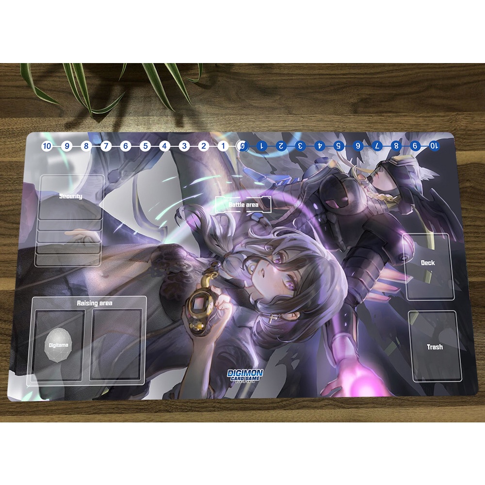 Digimon CCG Playmat  Mastemon Mirei Design  24x14 Inch Rubber Mousepad Mat