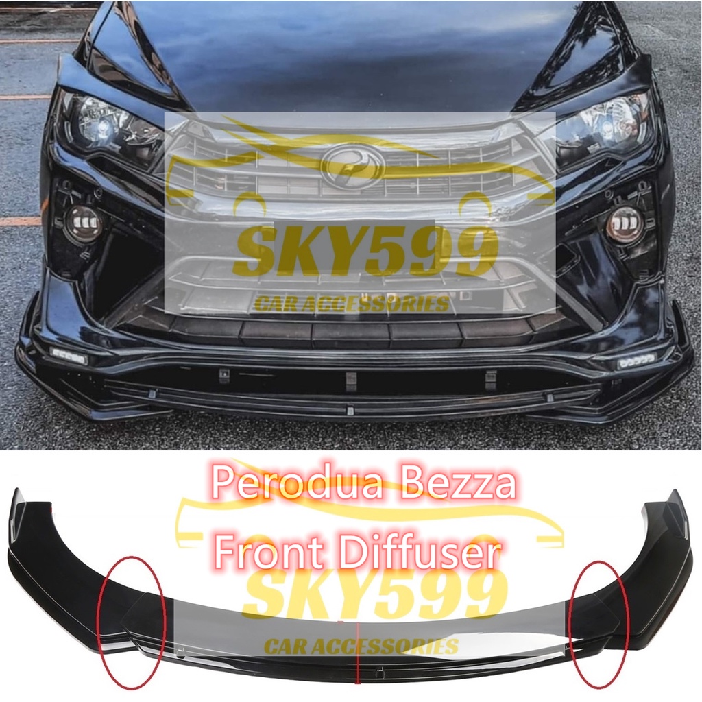 Perodua Bezza Front Bumper Diffuser Lip Wrap Angle Splitters Spoiler ...