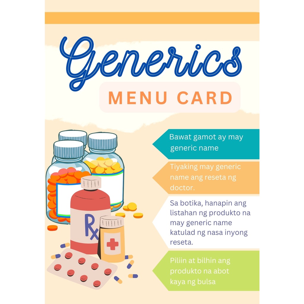 Generics Menu Card (WITH OR WITHOUT LOGO) | Shopee Philippines