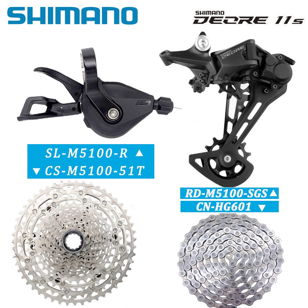 SHIMANO DEORE M5100 M5120 11 Speed groupset 11-42T/51T 4 kit SL/RD/CS ...