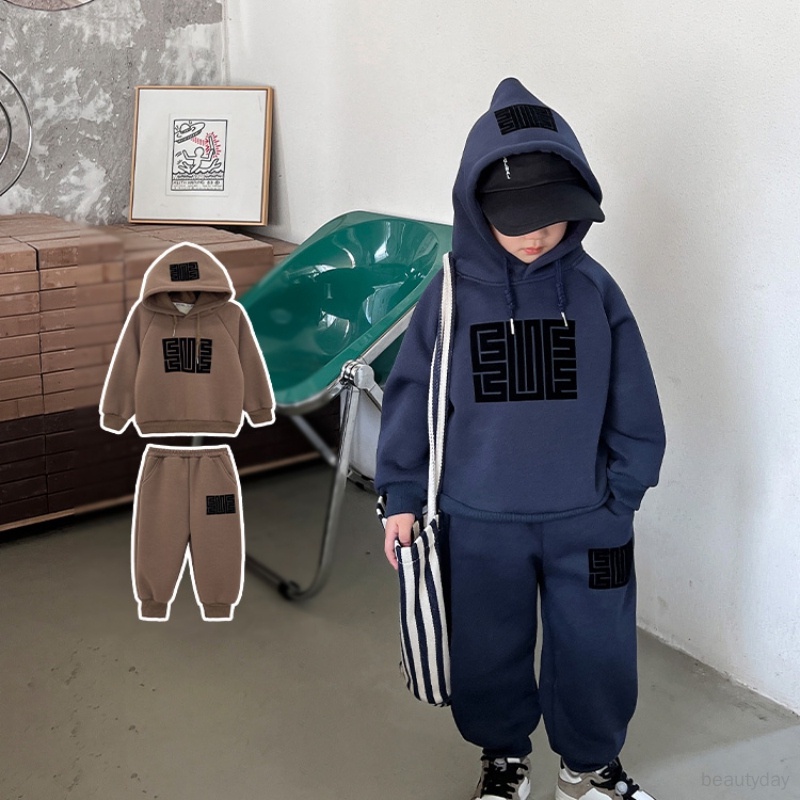 Baby Sportswear Set Boys Comfortable Winter Clothes Children's Hoodies + Pants Sportswear Set