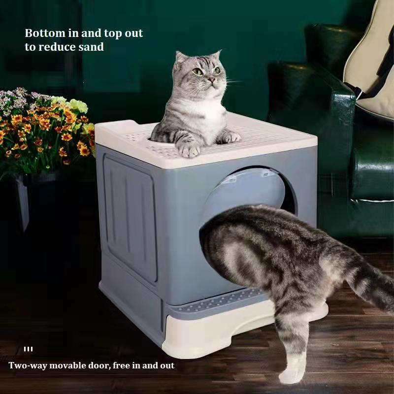 Foldable Cat Toilet For Cat Kitten Large Pet Cat Litter Box Basin With