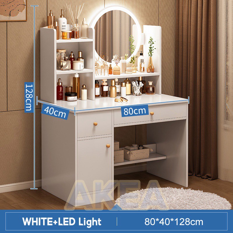 Dresser Table With Mirror LED Light Vanity Table Dressing Make up Table