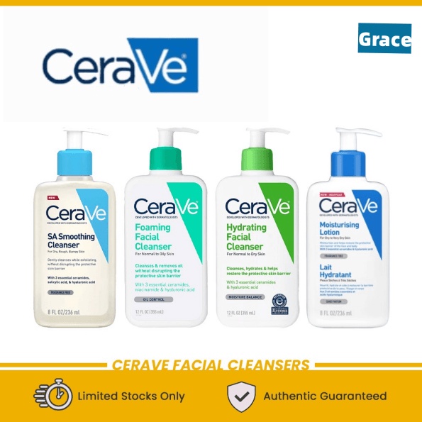 CeraVe Facial Cleansers- SA Renewing Cleanser 8oz Hydrating Cleanser ...