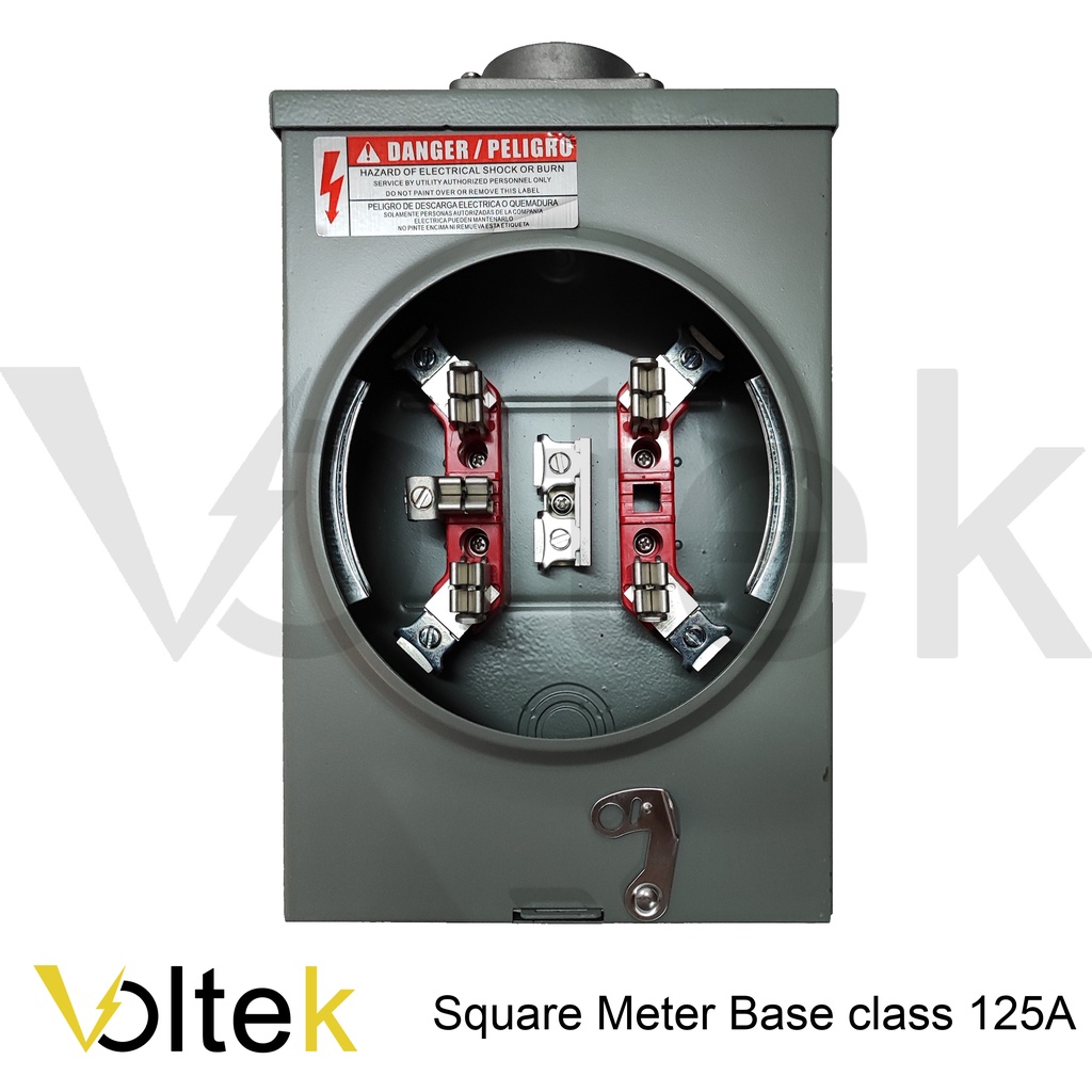 Square Meter base for KV2C kilowatt hour meter class 125A 5 jaws or 4